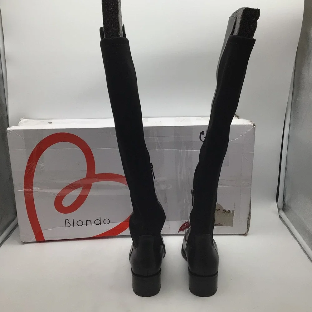 Blondo Sierra Waterproof Leather Black‎ Knee High Boots Women' Size 7.5 NEW